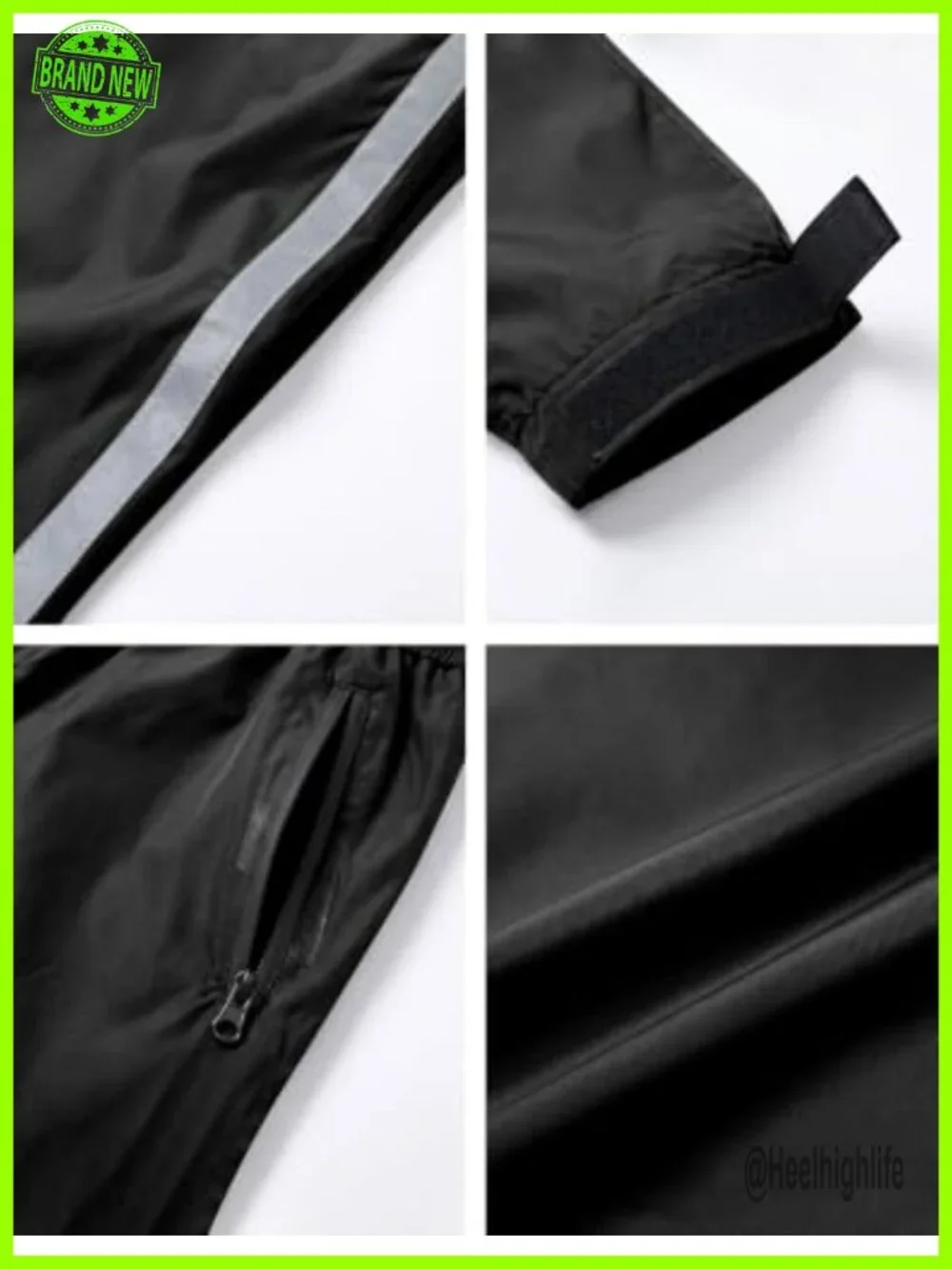Lightweight Packable Rain Pants Waterproof Hiking Trousers with Reflective
